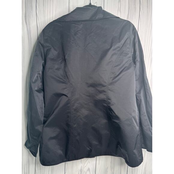 Eileen Fisher Nylon Blend Lightweight All Weather Jacket Black Buttons Size Med - Picture 2 of 9